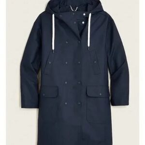 J.Crew Double Breasted Rain Coat Navy Blue